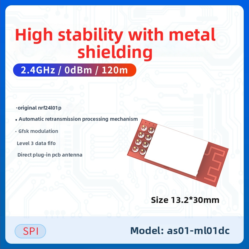 Ashining/Zeyao bezvadu RF transceiver modulis NRF24L01, 2.4 GHz caurspīdīga datu pārraide
