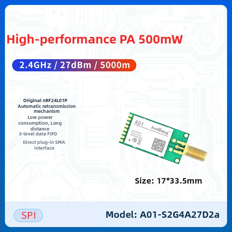 Ashining/Zeyao bezvadu RF transceiver modulis NRF24L01, 2.4 GHz caurspīdīga datu pārraide