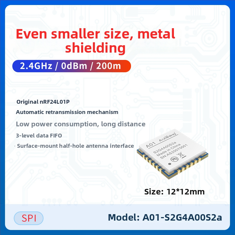 Ashining/Zeyao bezvadu RF transceiver modulis NRF24L01, 2.4 GHz caurspīdīga datu pārraide