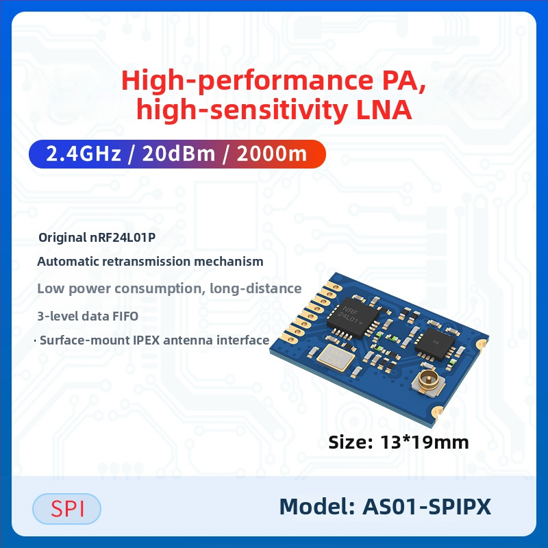 Ashining/Zeyao bezvadu RF transceiver modulis NRF24L01, 2.4 GHz caurspīdīga datu pārraide