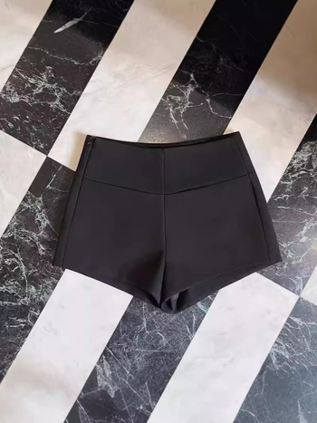 Șorturi cu talie înaltă, stil A-line, în stil coreean, poliester 95%+