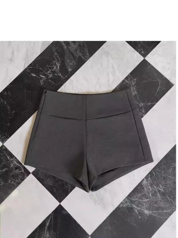 Șorturi cu talie înaltă, stil A-line, în stil coreean, poliester 95%+