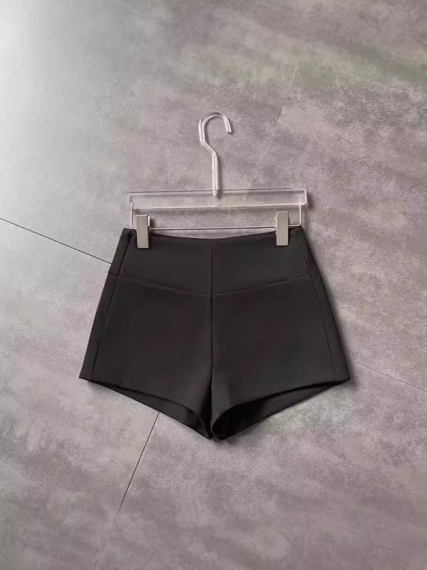 Șorturi cu talie înaltă, stil A-line, în stil coreean, poliester 95%+