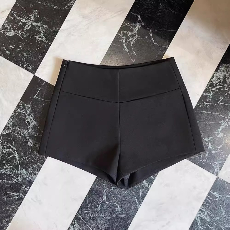 Șorturi cu talie înaltă, stil A-line, în stil coreean, poliester 95%+