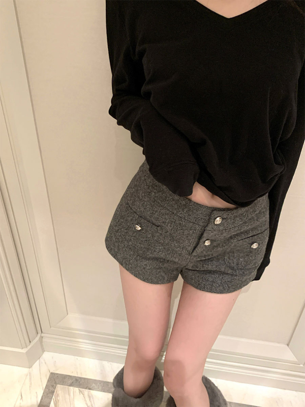 Γυναικείοι καθημερινοί βαμβακεροί παντελόνες, μεσαία μέση, στενός γραμμής, μήκος τρία τέταρτα, μικροελαστικότητα, στυλ ιαπωνο-κορεατικό χαλαρό