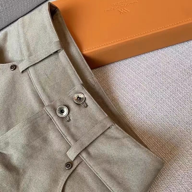 Ženski poliester-denim šorc, niska struka, 3/4 duljine, široka nogavica, mikroelastičnost