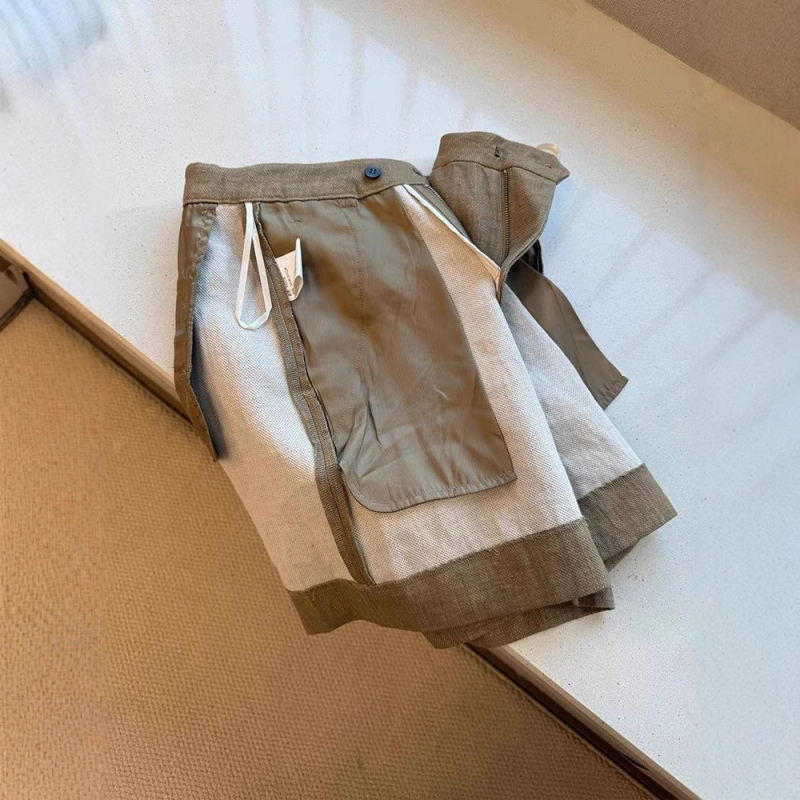 Ženske hlače od pamuka i lana, visoki struk, široki kroj, dužina 3/4, lagani materijal