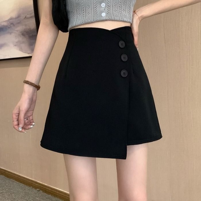 Szabálytalan szabású széles culottek (kémiai szálak keveréke; poliészter; 3/4 hossz; mikro-bounce rugalmasság)