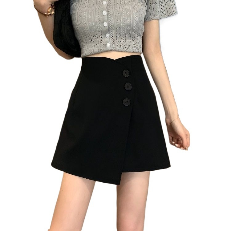 Szabálytalan szabású széles culottek (kémiai szálak keveréke; poliészter; 3/4 hossz; mikro-bounce rugalmasság)