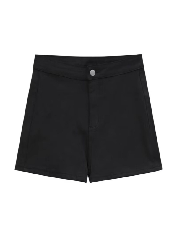 Női denim rövidnadrág, magas derekú, egyenes szabás, 3/4 hossz, utcai divat