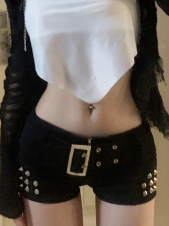 Βαμβατικές κοντές παντελόνες με ψηλή ζώνη, κορεατικού στυλ ίσια γραμμή, υψηλή ελαστικότητα