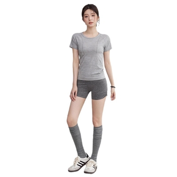 Șorturi sport pentru femei, lungime 3/4, respirabile, talie înaltă, 93% poliester / 7% spandex, Youyou