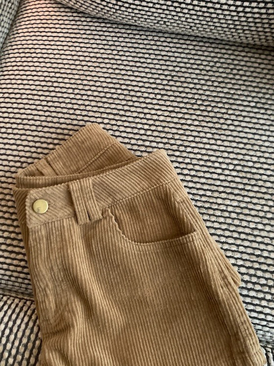 Ženske corduroy šortse s visokim strukom, širokog kroja, duljine 3/4, jesen 2025, elegantan gradski stil