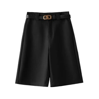 Pamukaste žene casual hlače, visoki struk, široke nogavice, petominutna duljina, gradski stil