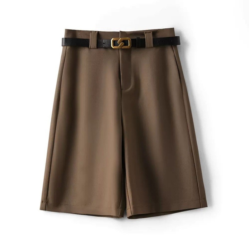 Pamukaste žene casual hlače, visoki struk, široke nogavice, petominutna duljina, gradski stil