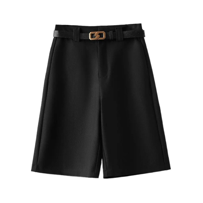 Pamukaste žene casual hlače, visoki struk, široke nogavice, petominutna duljina, gradski stil