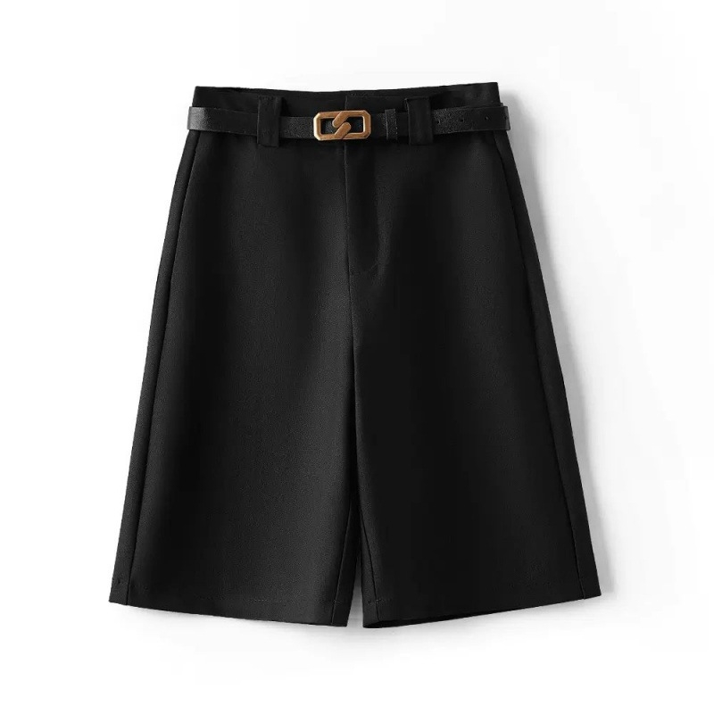 Pamukaste žene casual hlače, visoki struk, široke nogavice, petominutna duljina, gradski stil