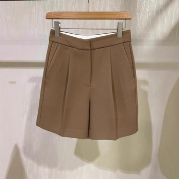 Γυναικείοι σορτς από μαλλί με ανάμειξη για επαγγελματικές μετακινήσεις, με ψηλή ζώνη, ίσιο κόψιμο