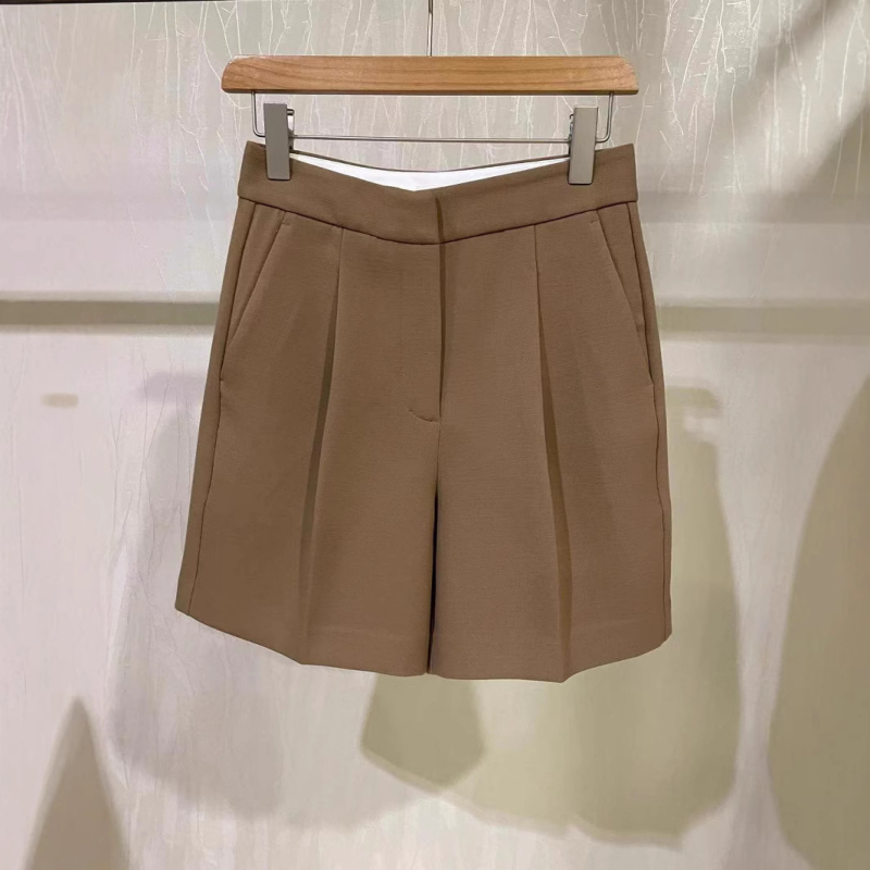 Γυναικείοι σορτς από μαλλί με ανάμειξη για επαγγελματικές μετακινήσεις, με ψηλή ζώνη, ίσιο κόψιμο