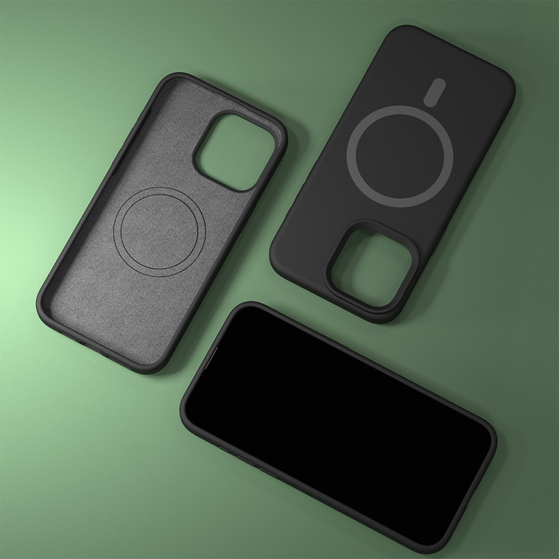 Mágneses folyékony szilikon védőtok iPhone 13/13 Pro Max és 14/14 Pro/14 Pro Max számára — ütésálló, matt felület, MagSafe-kompatibilis.