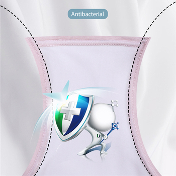 Ženske gaćice srednje visine struka od pamuka, antibakterijska podstava u području prepona od polilaktične kiseline, brzo sušenje