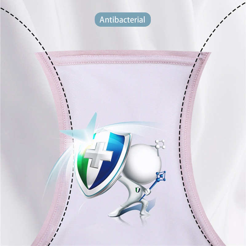Ženske gaćice srednje visine struka od pamuka, antibakterijska podstava u području prepona od polilaktične kiseline, brzo sušenje