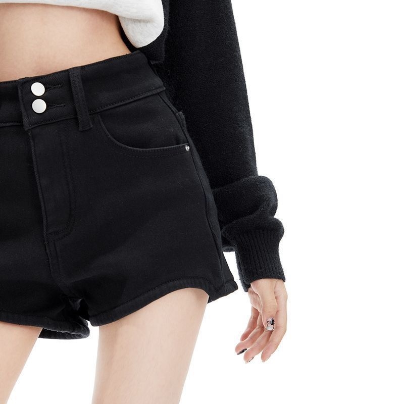 Magas derekú denim nadrág, háromnegyedes hossz, egyenes vágás, street-hipster stílus, 95%+ anyagösszetétel