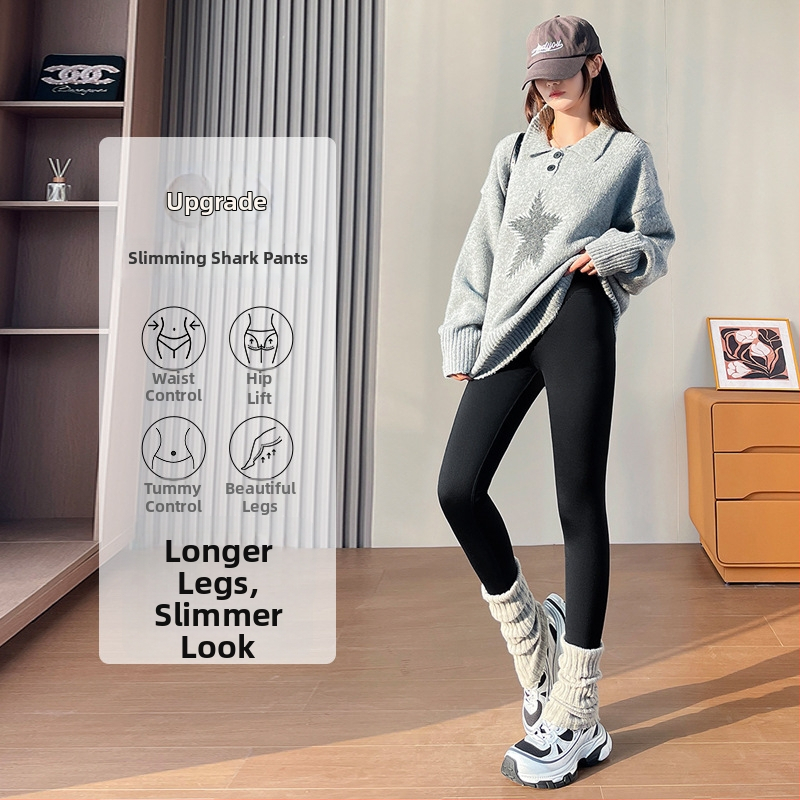 Dámske legíny na jogu z nylon Sharkskin, podšívka ananásový velúr, vysoký pás, úzky strih