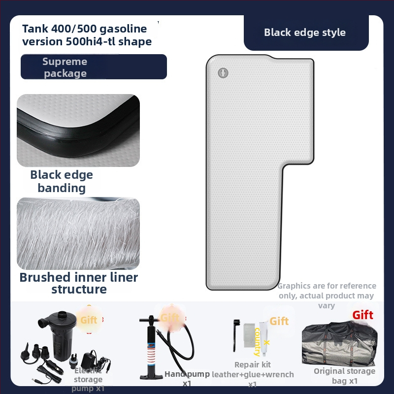 Tank pripučiamas kemperio čiužinys su universaliu suderinamumu – ekologiškas PVC; automatinis pripūtimas; maksimalus našta 500 kg