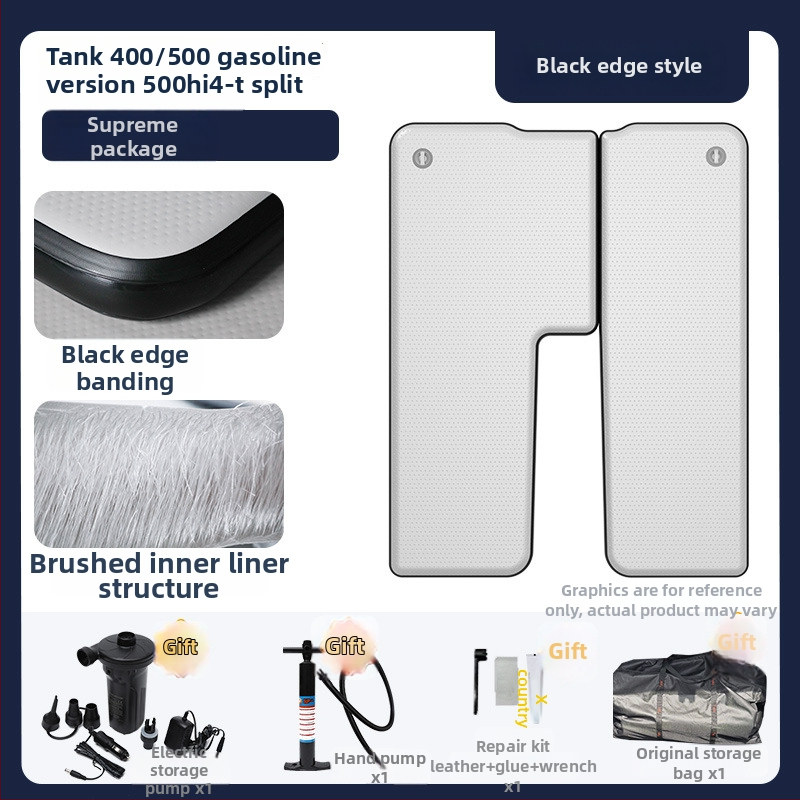 Tank pripučiamas kemperio čiužinys su universaliu suderinamumu – ekologiškas PVC; automatinis pripūtimas; maksimalus našta 500 kg