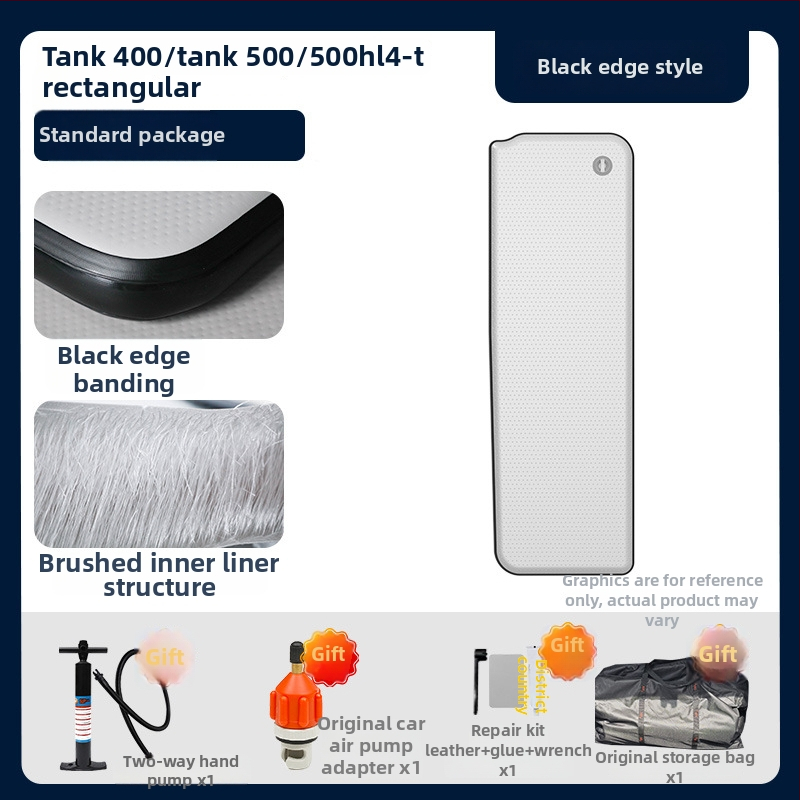 Tank pripučiamas kemperio čiužinys su universaliu suderinamumu – ekologiškas PVC; automatinis pripūtimas; maksimalus našta 500 kg