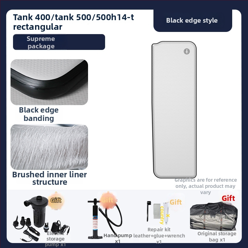 Tank pripučiamas kemperio čiužinys su universaliu suderinamumu – ekologiškas PVC; automatinis pripūtimas; maksimalus našta 500 kg