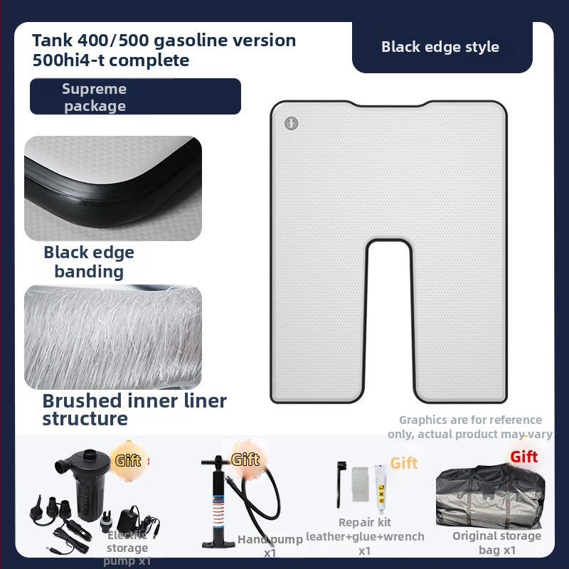 Tank pripučiamas kemperio čiužinys su universaliu suderinamumu – ekologiškas PVC; automatinis pripūtimas; maksimalus našta 500 kg