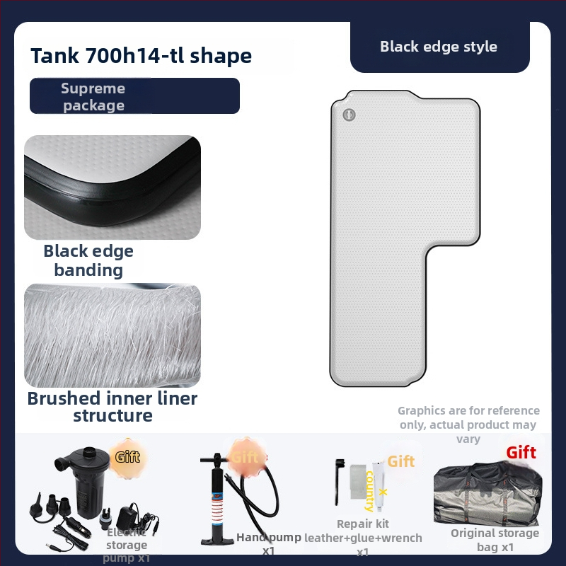 Tank pripučiamas kemperio čiužinys su universaliu suderinamumu – ekologiškas PVC; automatinis pripūtimas; maksimalus našta 500 kg