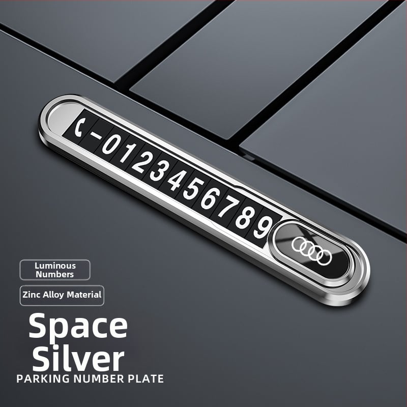 Метална табелка за временно паркиране и преместване на автомобил, светеща в тъмното, без персонализация