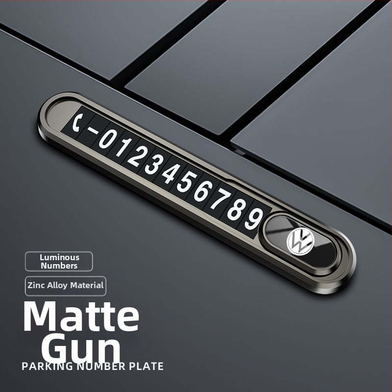 Метална табелка за временно паркиране и преместване на автомобил, светеща в тъмното, без персонализация