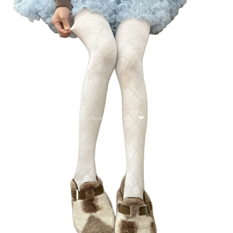 Vintage pamut harisnya rombusz mintával, közepes vastagságú, 50–70% pamut tartalom, melegen tart