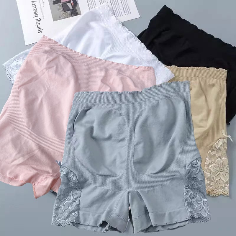 Дантелени безопасни къси панталони за жени, висока талия, оформяне на корем и ханш, дишаща смес от нейлон и полиестер, дължина три четвърти
