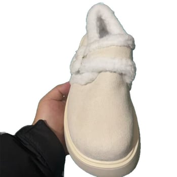 Ženske pamukaste cipele s toplom podstavom, gornji dio od umjetne PU, debela gumena potplata, kopča, niski pet 1–3 cm