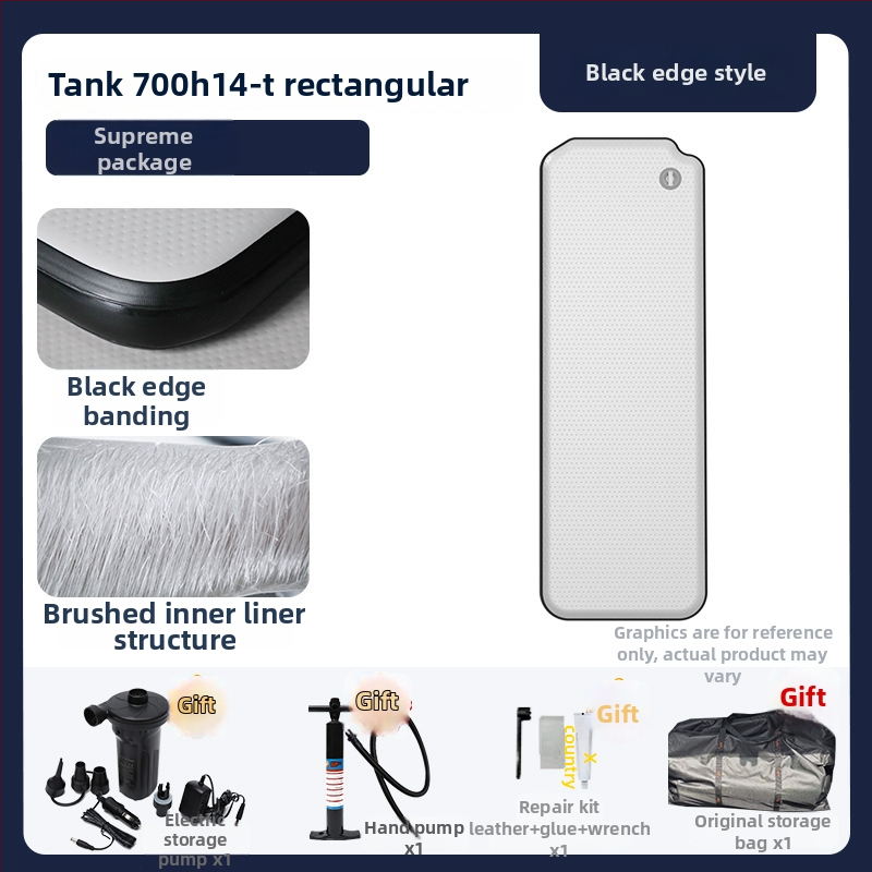 Tank univerzálny nafukovací matrac pre kempovanie v teréne — nastaviteľné rozmery, hmotnosť 8 kg, max. nosnosť 500 kg, automatické nafúknutie, ekologický PVC