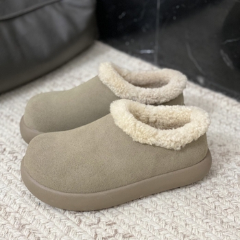 Sieviešu ziemas slip-on zābaki ar vilnas iekšpusi, ūdensdroši, pretslīdešana, ar bieza gumijas zoli