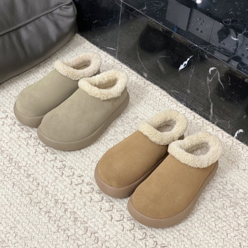 Sieviešu ziemas slip-on zābaki ar vilnas iekšpusi, ūdensdroši, pretslīdešana, ar bieza gumijas zoli