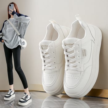 Ženské tenisky s plochou podrážkou - PU vrchná časť, podrážka z peny, šnúrky, guľatý tvar špičky, vnútorná časť z bavlny