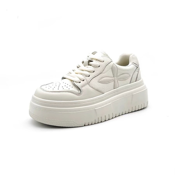 Ženske platforme tenisice s debelim potplatom, zaobljeni vrh, PU gornji dio, vezanje, gumeni potplat