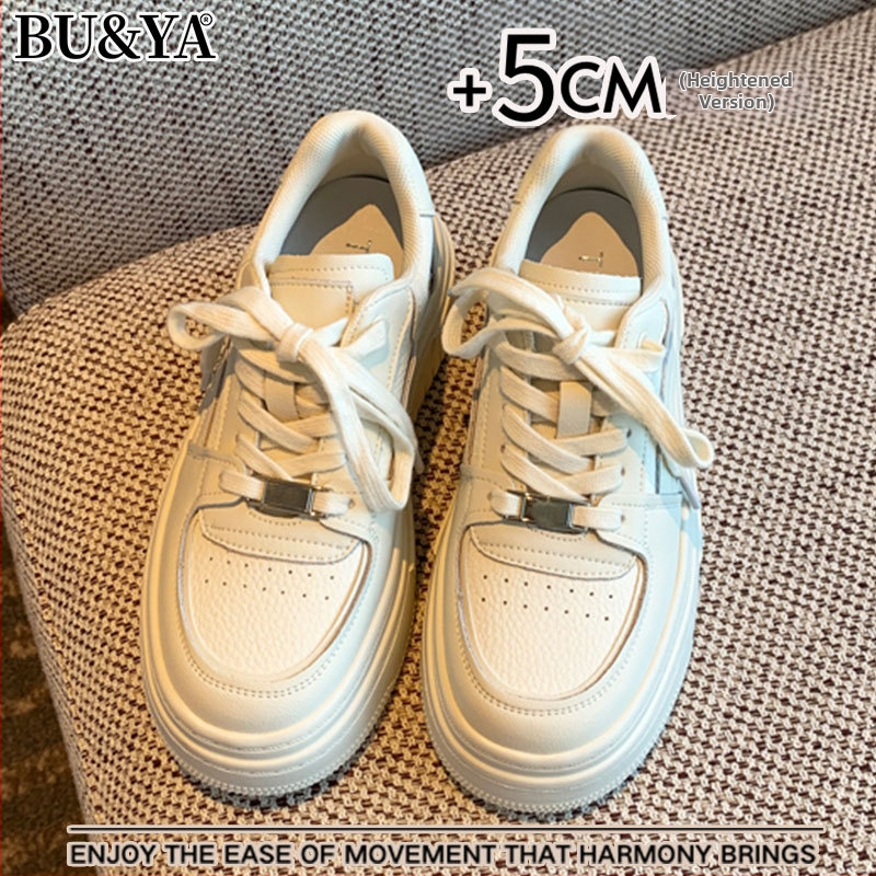 Dámske Board Shoes s horným vrchným materiálom z hovädzej kože, gumová podrážka, okrúhla špička, zapínanie na šnúrky vpredu, vložka z hovädzej kože, ľahké a priedušné
