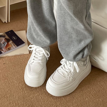 Ženske vintage casual tenisice s debelim potplatom, PU gornji dio, gumena potplata, niski gornji dio, sve sezone, PU ulošak