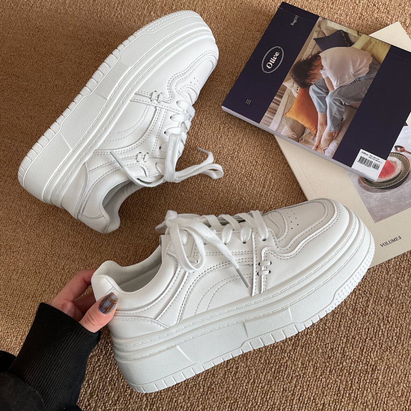 Ženske vintage casual tenisice s debelim potplatom, PU gornji dio, gumena potplata, niski gornji dio, sve sezone, PU ulošak