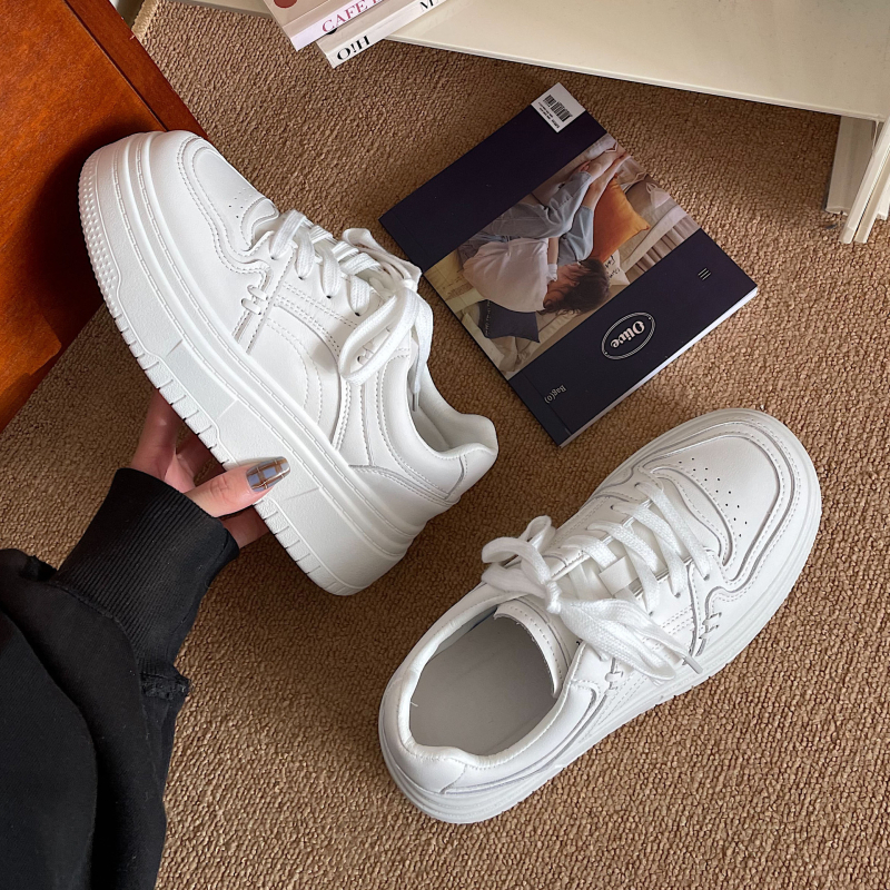 Ženske vintage casual tenisice s debelim potplatom, PU gornji dio, gumena potplata, niski gornji dio, sve sezone, PU ulošak