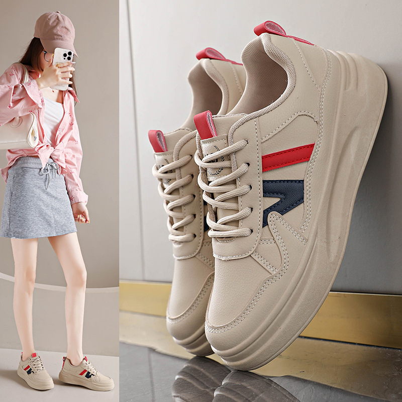 Ženske svakodnevne tenisice s debelom potplatom | gornji dio PU, unutarnja PU, gumeni potplat, povećanje visine 3–5 cm, vezanje