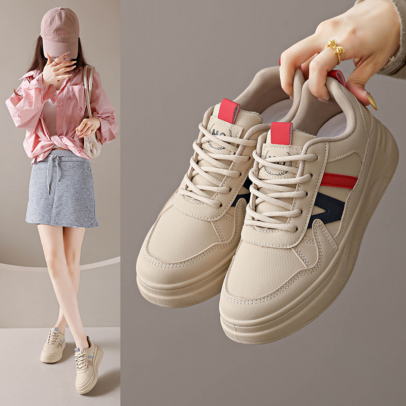 Ženske svakodnevne tenisice s debelom potplatom | gornji dio PU, unutarnja PU, gumeni potplat, povećanje visine 3–5 cm, vezanje